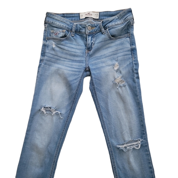 Juniors Hollister 3 R jeans ripped style fringe skinny - Picture 4 of 6